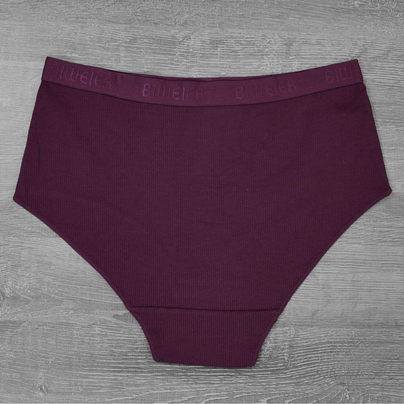 Жіночі бавовняні труси сліп зі спортивною резинкою Biweier (великі розміри) L, Синій