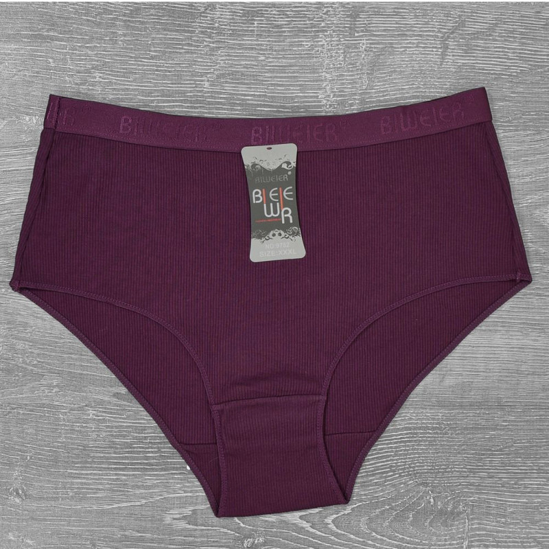 Жіночі бавовняні труси сліп зі спортивною резинкою Biweier (великі розміри) XL, Сірий