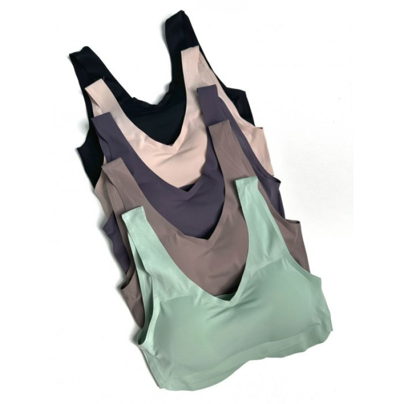 Топ жіночий безшовний з лазерною обробкою країв Темно-сірий