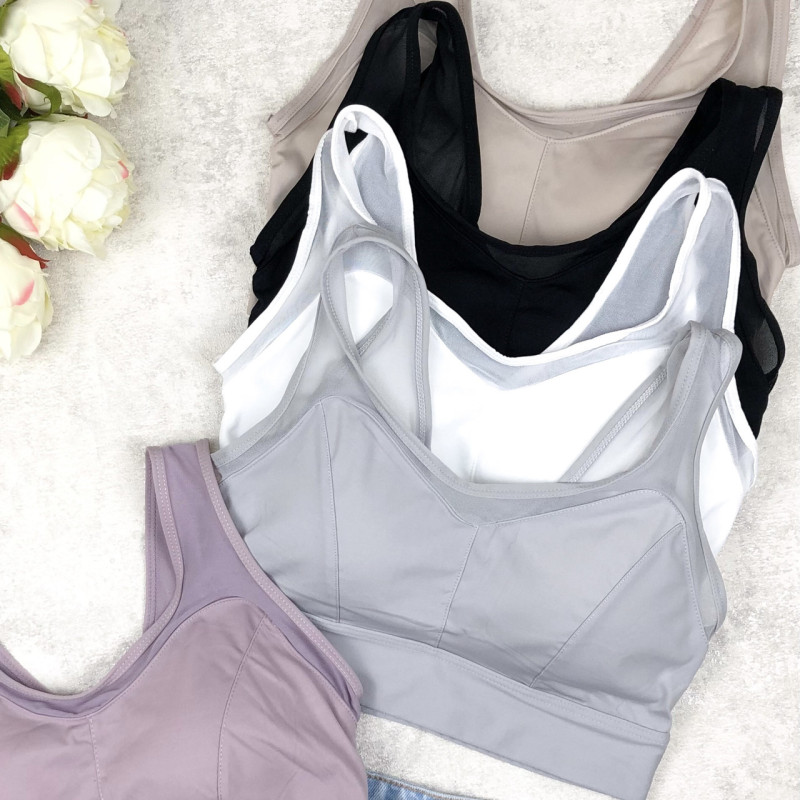 Гладкий топ жіночий зі вставкою із сіточки Beisdanna Чорний