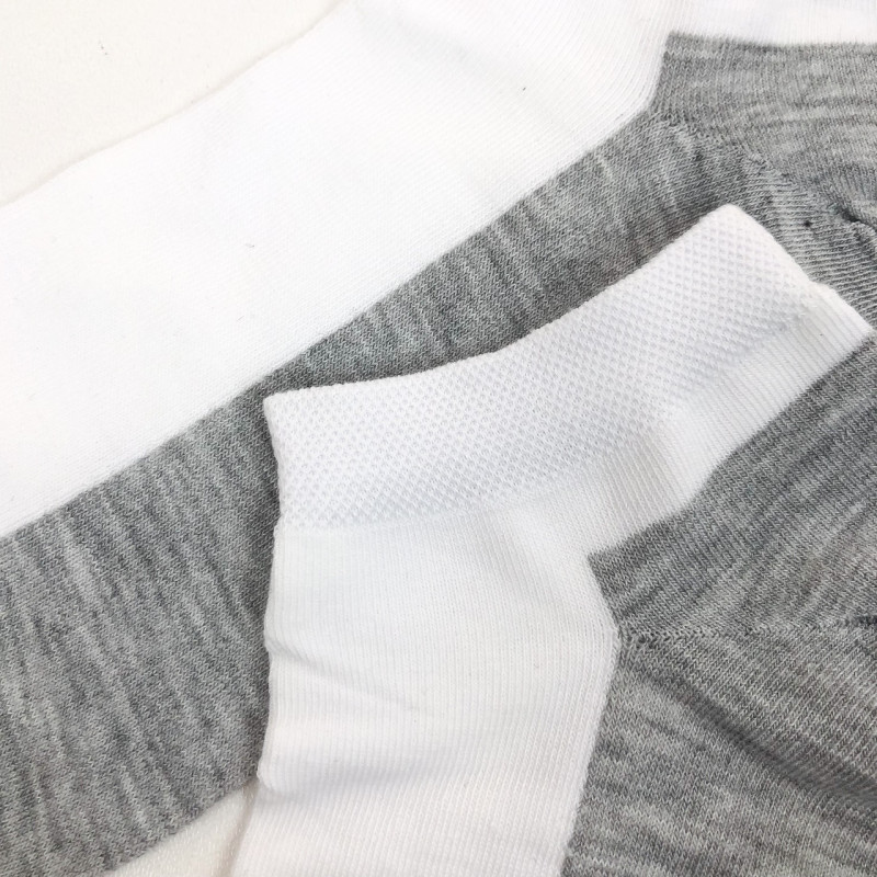 Короткі білі чоловічі шкарпетки з сірою підошвою Шугуан