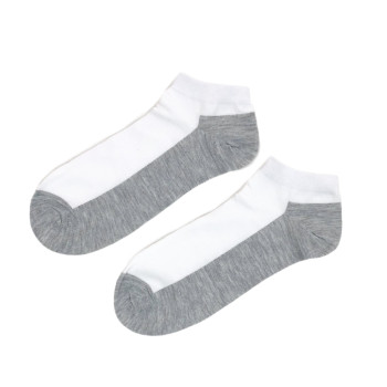 Короткі білі чоловічі шкарпетки з сірою підошвою Шугуан