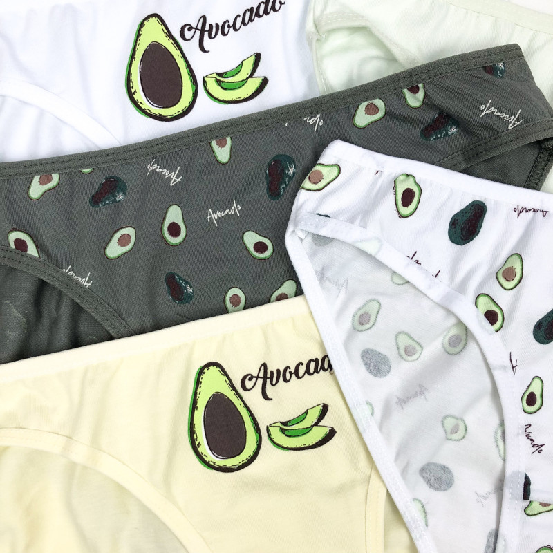 Жіночі трусики сліп бавовняні з малюнком авокадо Donella Туреччина Білий, L