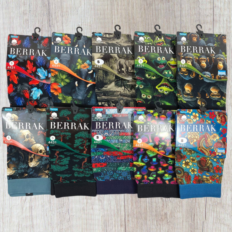 Чоловічі труси боксери з яскравим малюнком з преміальної турецької бавовни Berrak XL