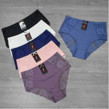 Жіночі мереживні труси сліп з гладкого матеріалу LuLoLa (великі розміри) 2XL