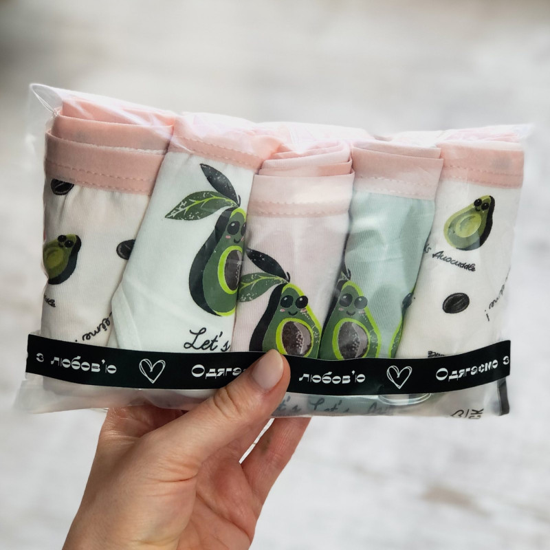 Набір жіночих трусиків сліп з Авокадо 5 шт Donella Туреччина XL