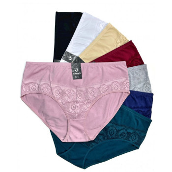 Жіночі бавовняні труси сліпи з мереживною вставкою Antifu (великі розміри) XXXXL