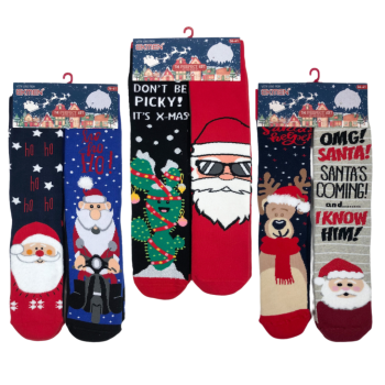 Новорічні жіночі махрові шкарпетки Ekmen (комплект 2 пари) Кактус+Санта