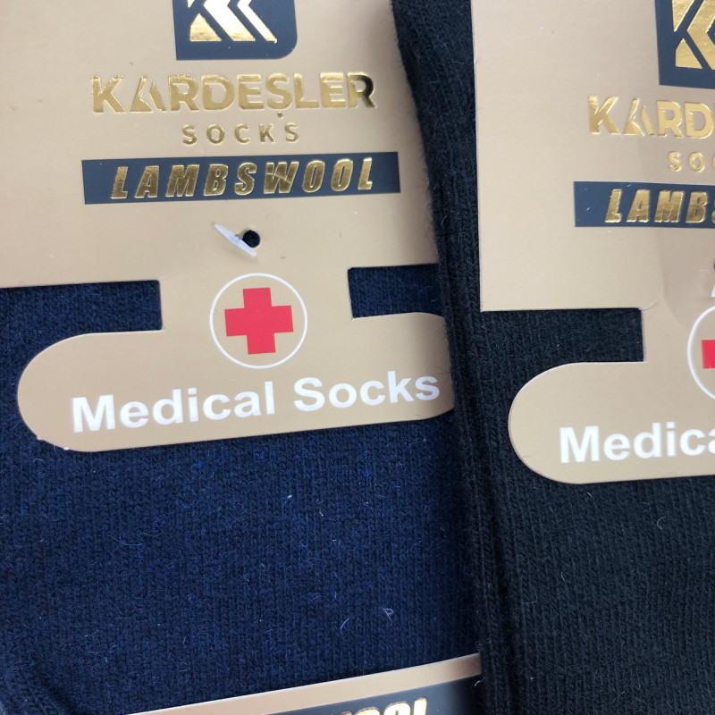 Чоловічі медичні шерстяні шкарпетки з ослабленою резинкою Kardesler Туреччина