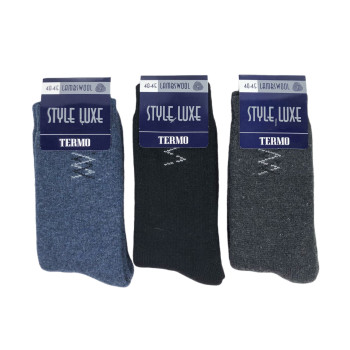 Шерстяні теплі чоловічі шкарпетки з махрою всередині Style Luxe