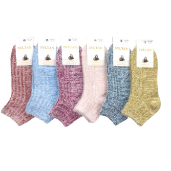 Короткі жіночі пухнасті шкарпетки з вовни норки Золото