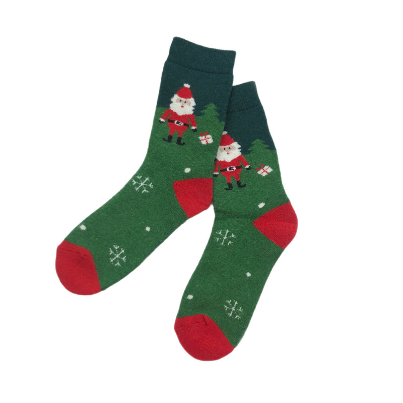 Чоловічі новорічні шерстяні шкарпетки з махрою Корона