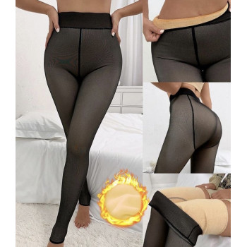 Теплі жіночі легінси на байці з імітацією капронових колготок (висока посадка) Saltomax