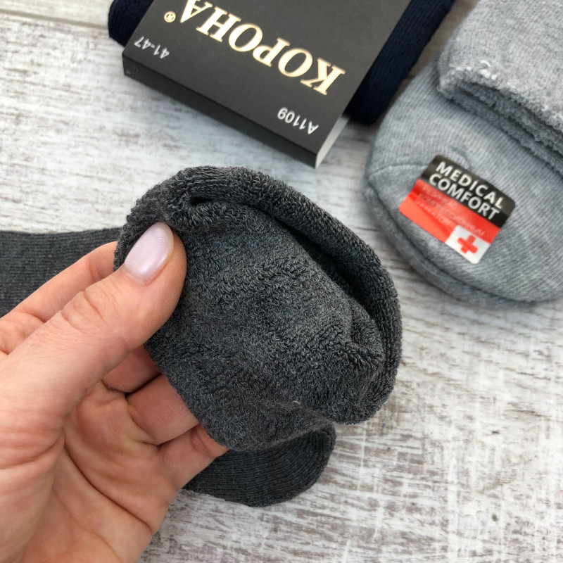 Чоловічі медичні термошкарпетки з махрою без резинки Корона