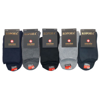 Чоловічі медичні термошкарпетки з махрою без резинки Корона