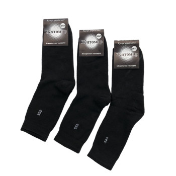 Чоловічі махрові шкарпетки Житомир (чорні) 29-31