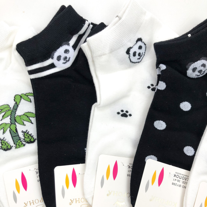 Жіночі короткі бавовняні шкарпетки з пандами Корона