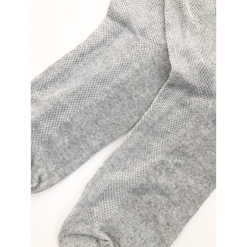Чоловічі льняні високі шкарпетки з сіткою Дукат, 50% льон, світло-сірі, розмір 41–45, Україна