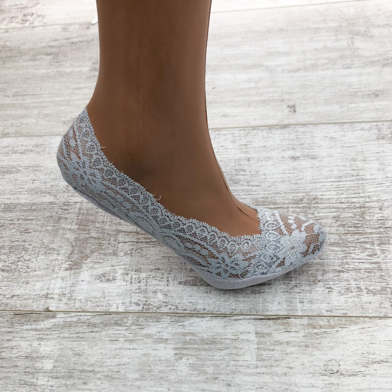 Сліди жіночі мереживні з бавовняною стопою нековзаючі Фенна