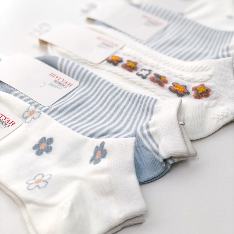 Короткі жіночі бавовняні шкарпетки з малюнком Шугуан