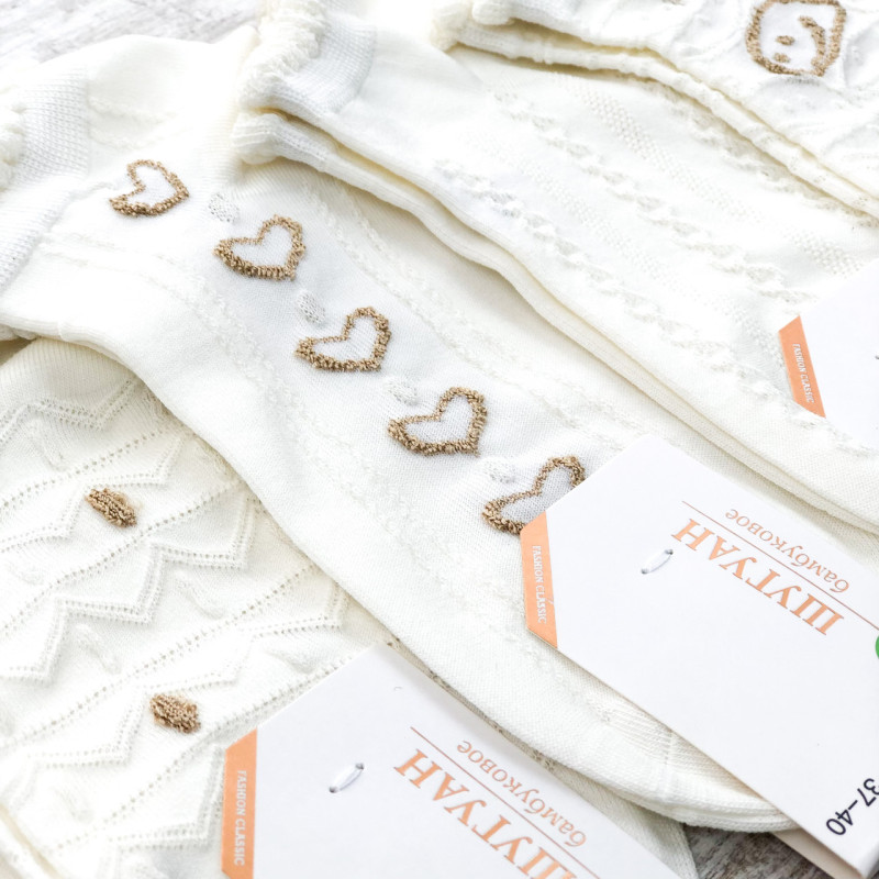 Короткі жіночі білі шкарпетки Шугуан