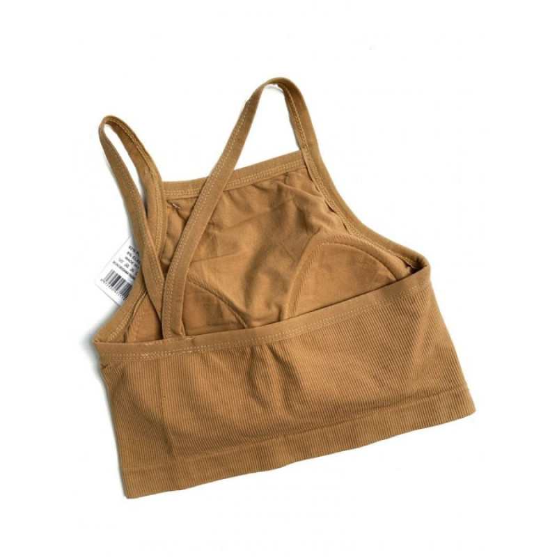 Топ жіночий в рубчик з асиметричними бретелями Beisdanna Білий