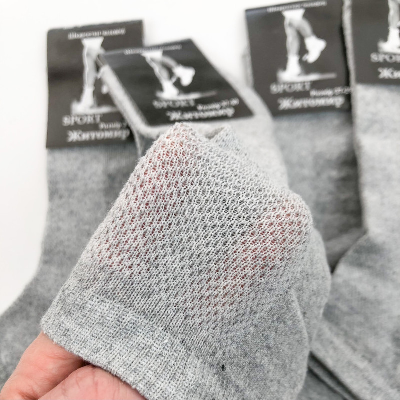 Чоловічі бавовняні середні шкарпетки з сіткою Sport Житомир (сірий) 29-31