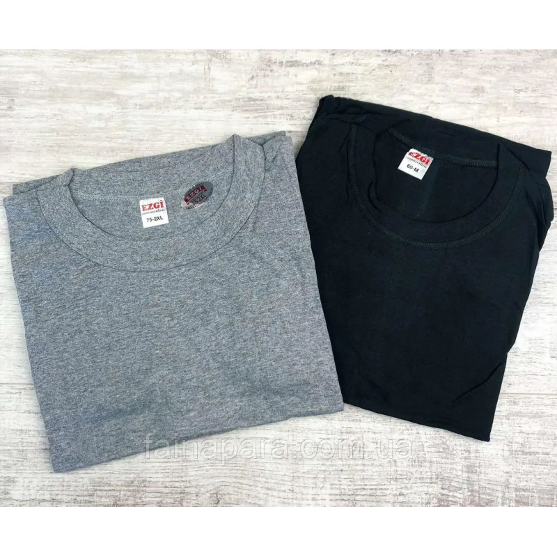 Чоловіча однотонна бавовняна футболка Ezgi Туреччина (сіра) 3XL