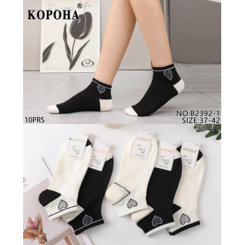 Короткі жіночі бавовняні шкарпетки (сердечко) Корона