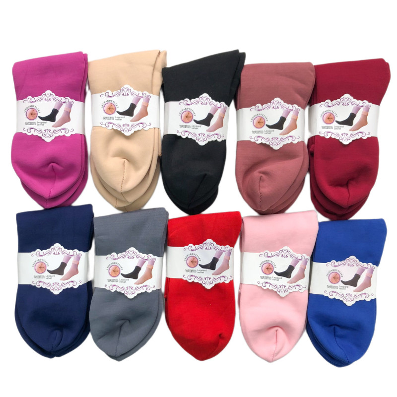 Жіночі теплі шкарпетки на флісі Leopard Velvet