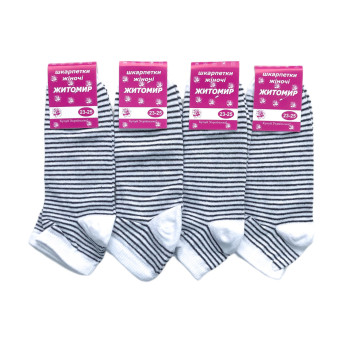 Короткі жіночі шкарпетки у смужку білі Житомир