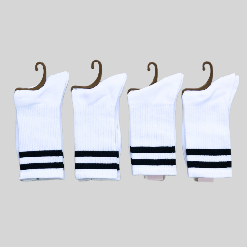 Білі високі жіночі шкарпетки з полосками DMDBS, 36-40