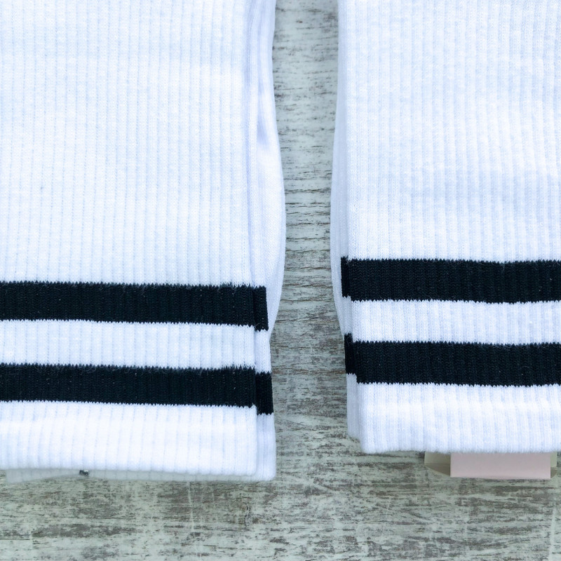 Білі високі жіночі шкарпетки з полосками DMDBS, 36-40