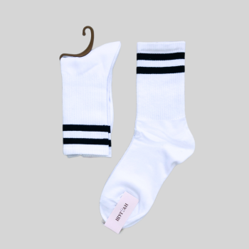 Білі високі жіночі шкарпетки з полосками DMDBS, 36-40