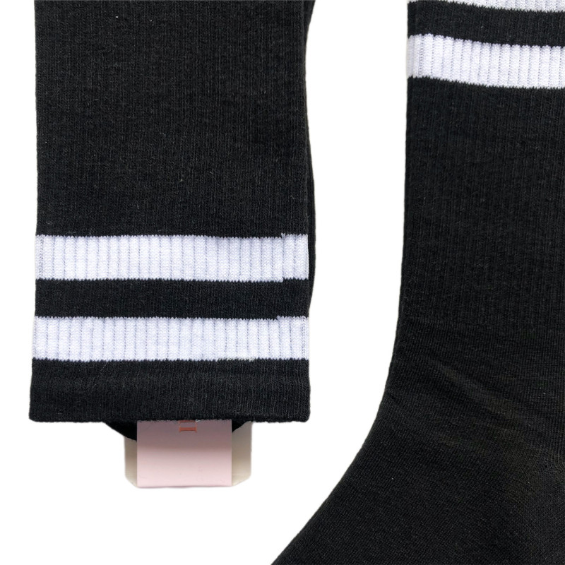 Чорні високі жіночі шкарпетки з полосками Шугуан