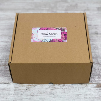 Подарункова коробка для шкарпеток "Квіти" (21*22*9 см)