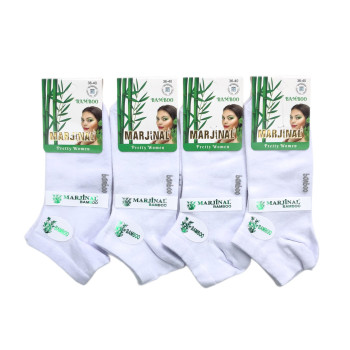 Жіночі бамбукові короткі шкарпетки з сіткою Білі Marjinal (парфумовані)