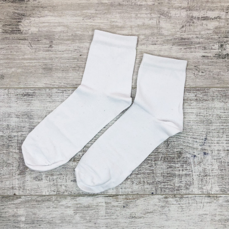 Чоловічі білі бавовняні шкарпетки середньої висоти Krokus 42-45