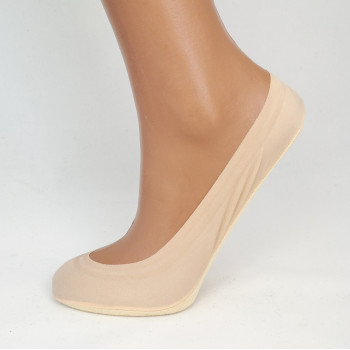 Невидимі нековзнаючі шкарпетки жіночі сліди з бавовняної стопою (бежеві) 38-42