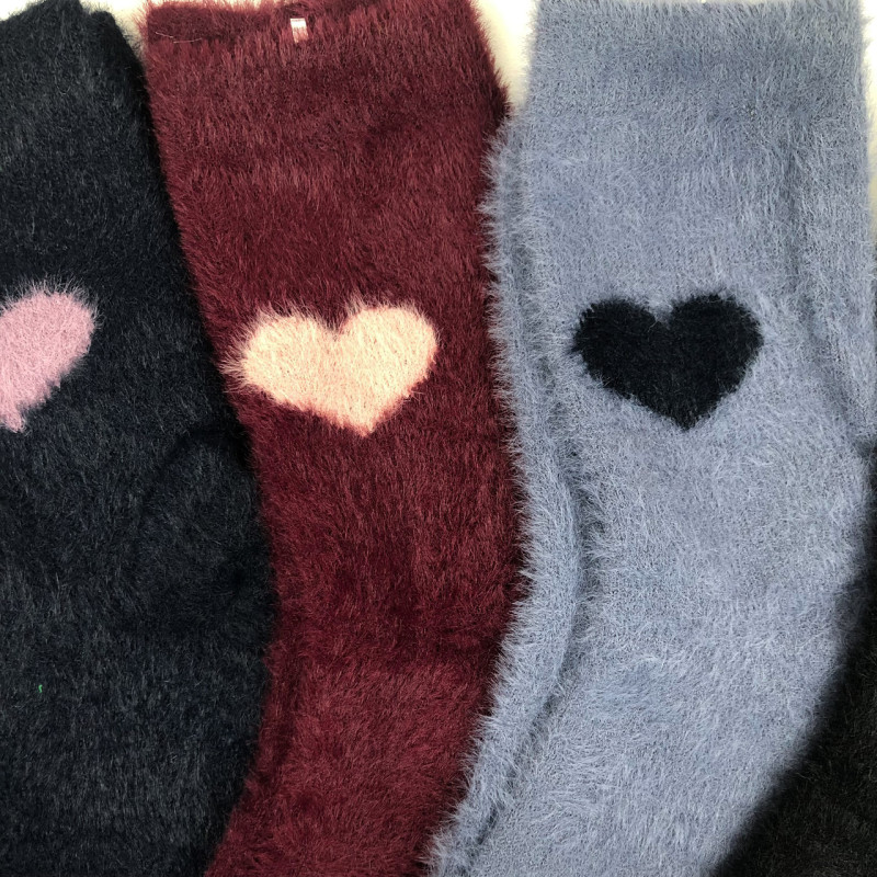 Жіночі ангорові шкарпетки з сердечком GNG 39-42