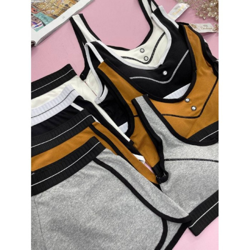 Жіночий спортивний копмлект (топ + шорти) Beisdanna Сірий