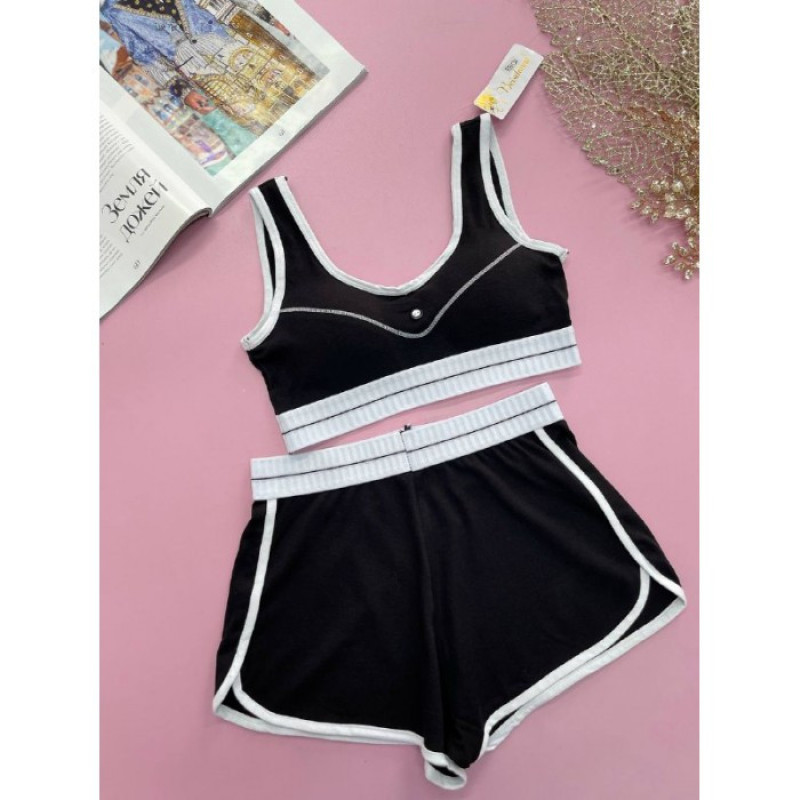 Жіночий спортивний копмлект (топ + шорти) Beisdanna Сірий