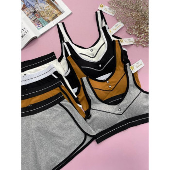 Жіночий спортивний копмлект (топ + шорти) Beisdanna Сірий