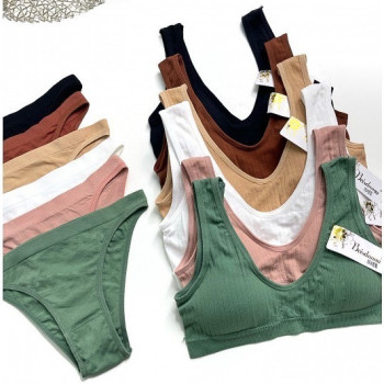 Комплект нижньої білизни (топ + трусики сліп) Beisdanna Коричневий