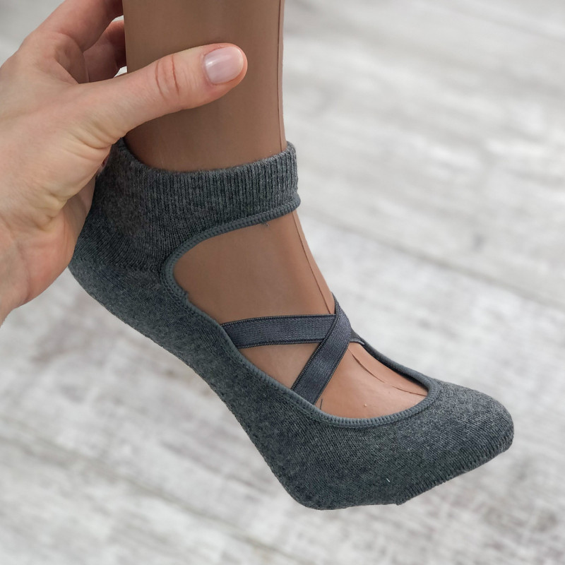 Жіночі нековзні шкарпетки для йоги та фітнесу EKMEN з силіконовою підошвою та манжетом, розмір 36–40