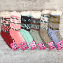 Хутряні шкарпетки тапочки жіночі Yu Feng (візерунок) 37-40