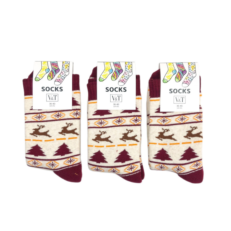 Жіночі махрові шкарпетки з оленями V&T