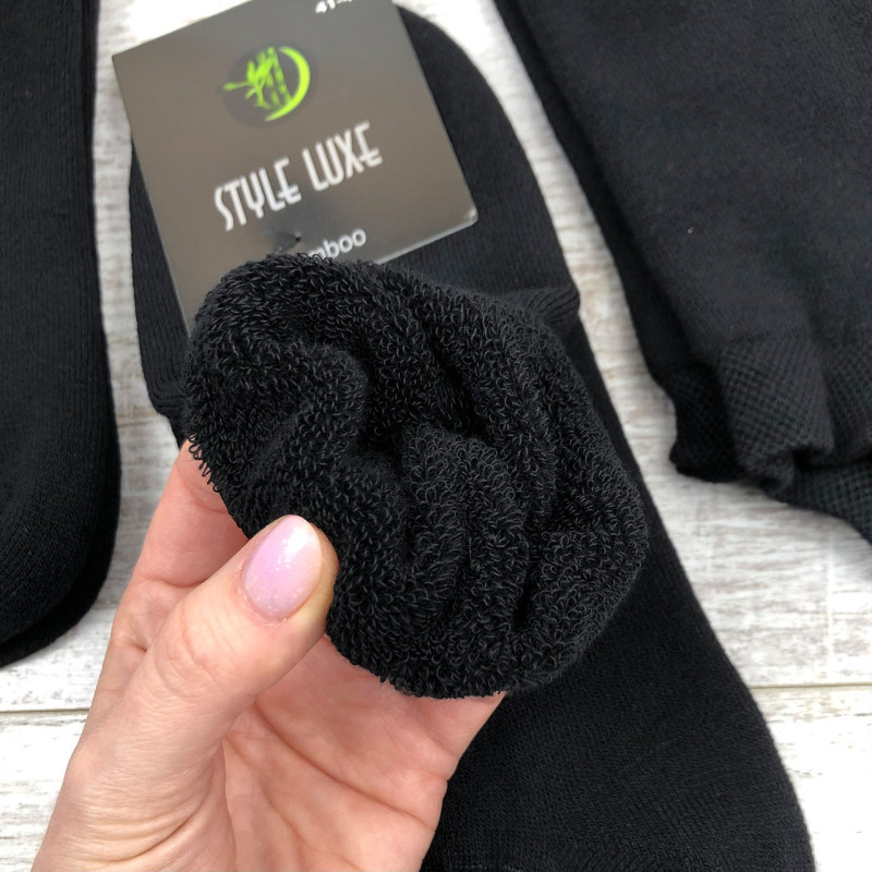 Чоловічі короткі махрові шкарпетки Style Luxe (чорні)