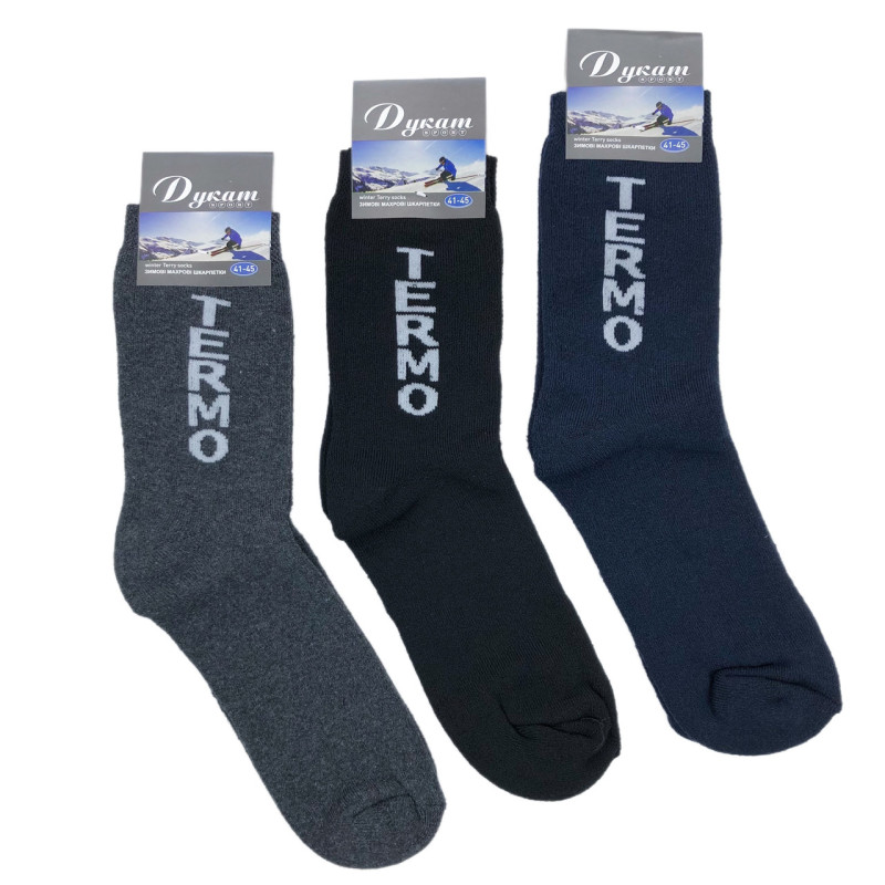 Чоловічі махрові термо шкарпетки Дукат (однотонні)