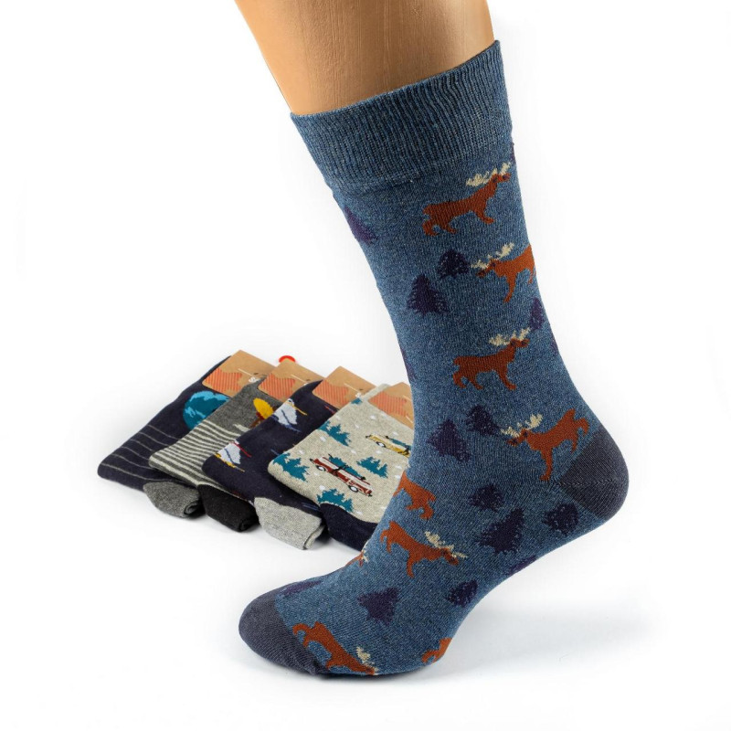 Чоловічі шкарпетки з новорічним малюнком Ekmen Турція